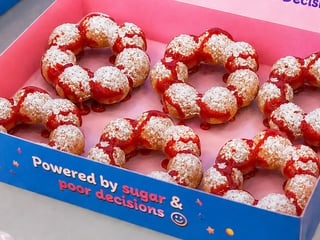 Funnel Cake Raspberry mochi donut